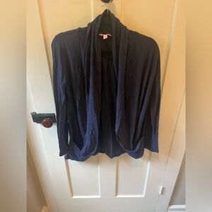 Beautiful Lilly Pulitzer Waterfall Navy Open Cardigan size M 100% Cotton
